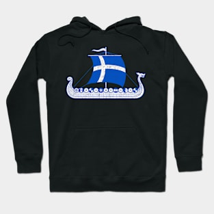 Finnish Viking Ship Scandinavian Suomi Finland Flag Hoodie